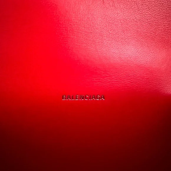 Balenciaga Hourglass Red Leather Crystals-Logo Top Handle Mini Bag, NWT! - Picture 8 of 11